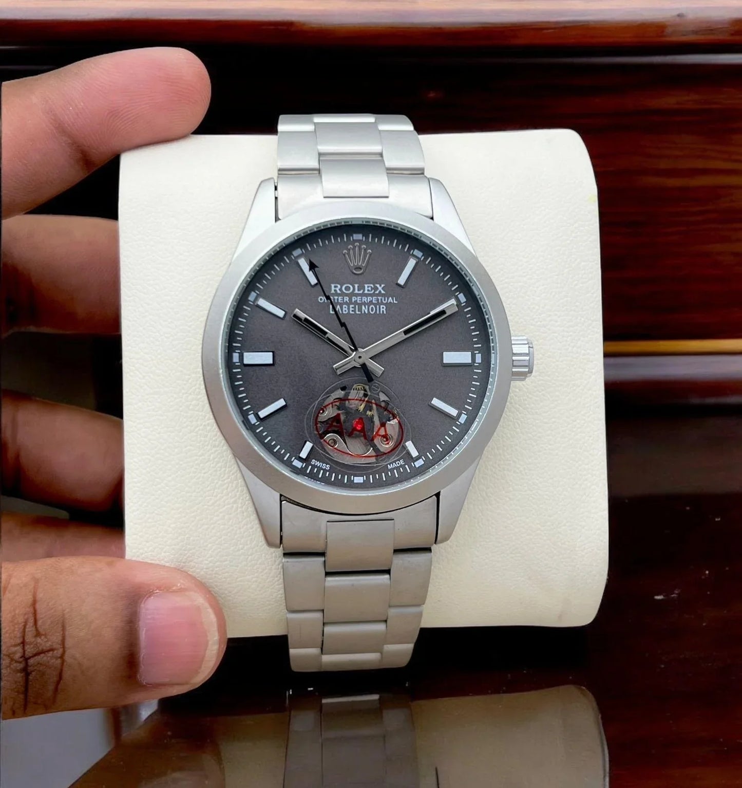 Rolex Label Noir Open Heart Automatic Watch