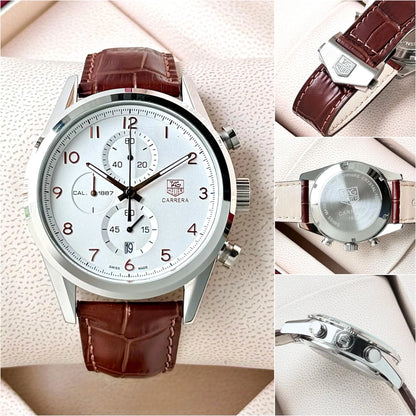 TAG Heuer Carrera Calibre 1887 Leather Strap Premium Watch