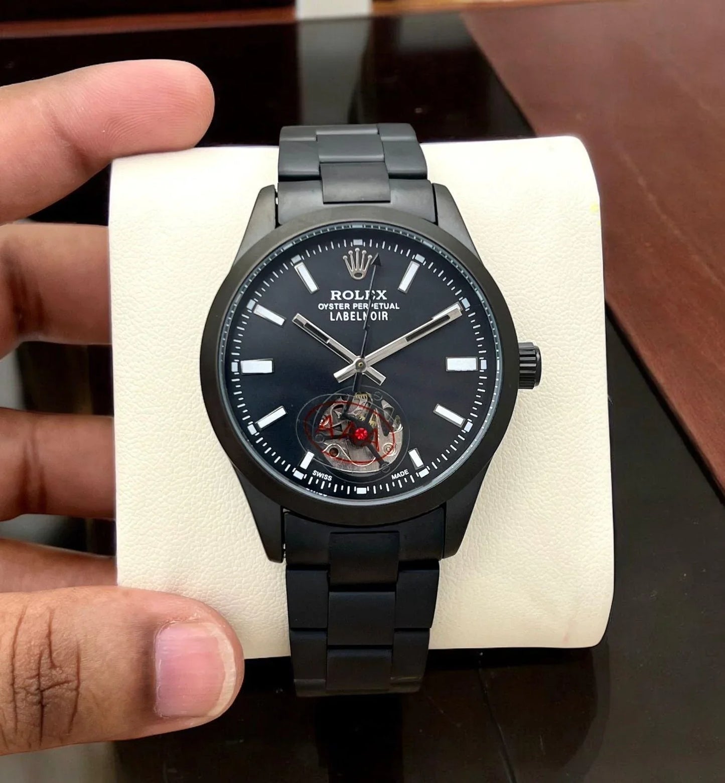 Rolex Label Noir Open Heart Automatic Watch