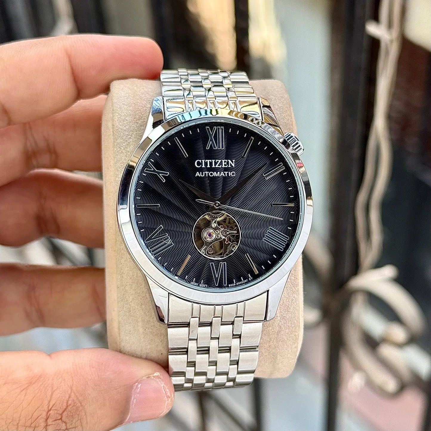 Citizen Automatic Open Heart Textured Watch