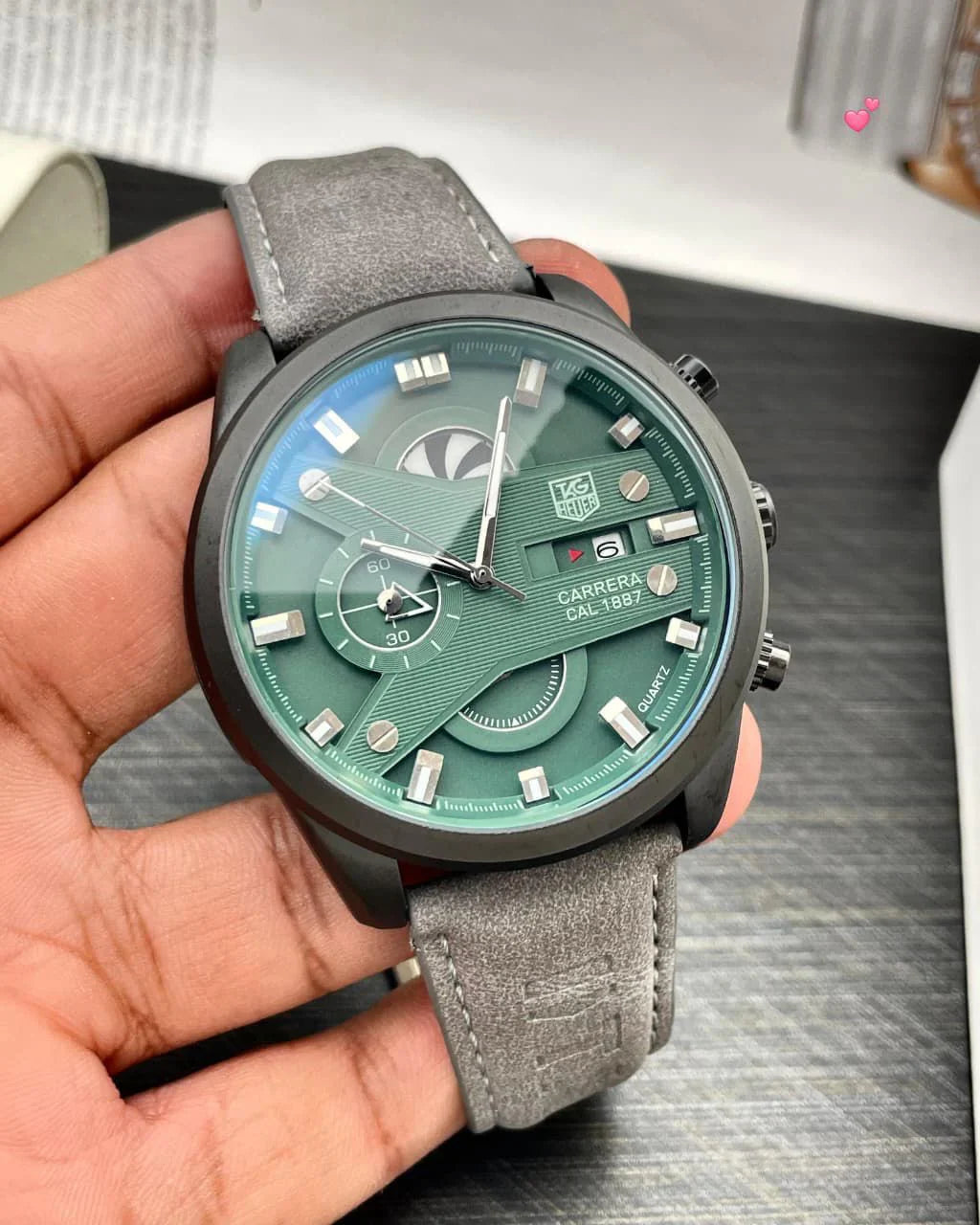 TAG Heuer Carrera Calibre 1887 Suede Leather Strap Premium Watch
