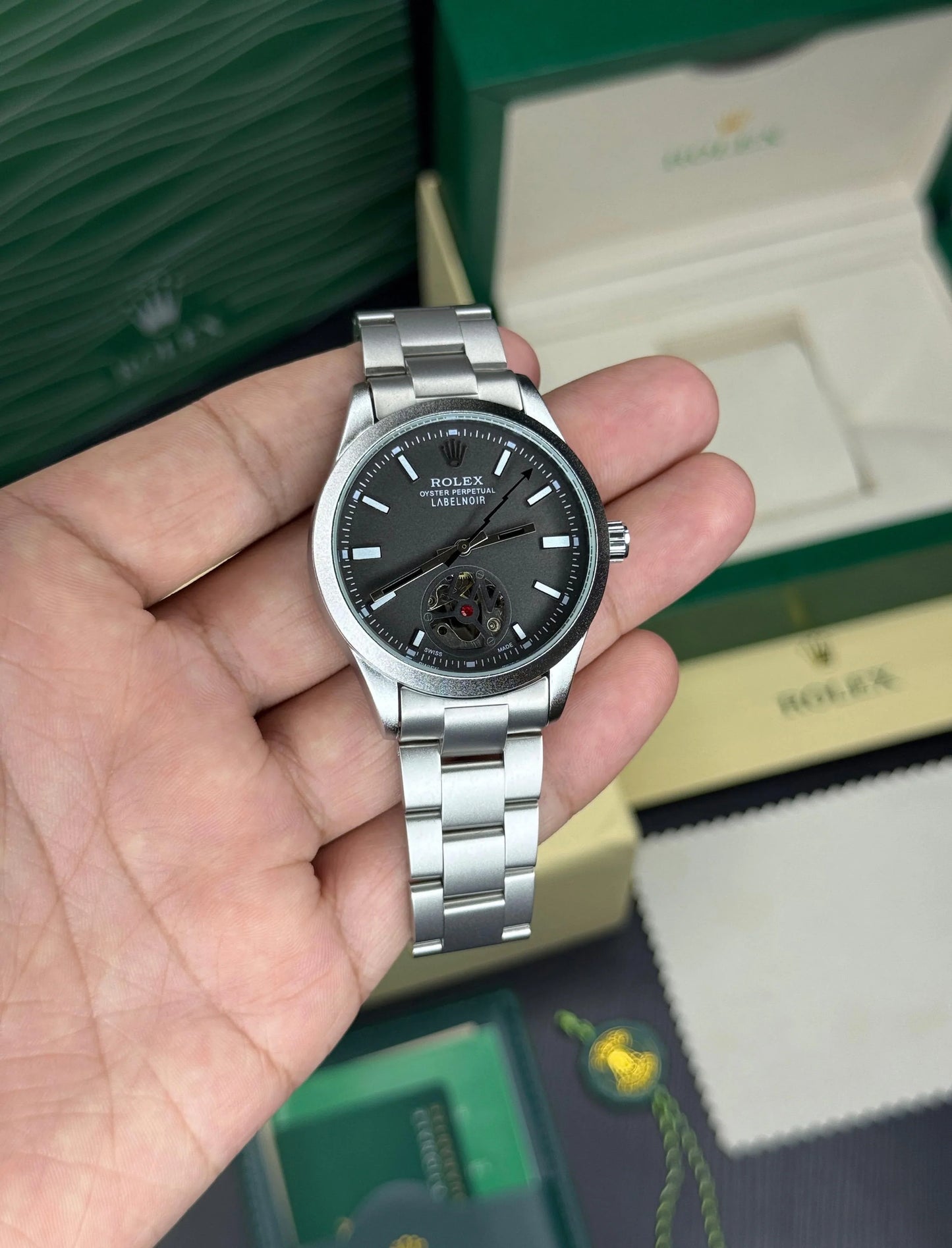 Rolex Label Noir Open Heart Automatic Watch