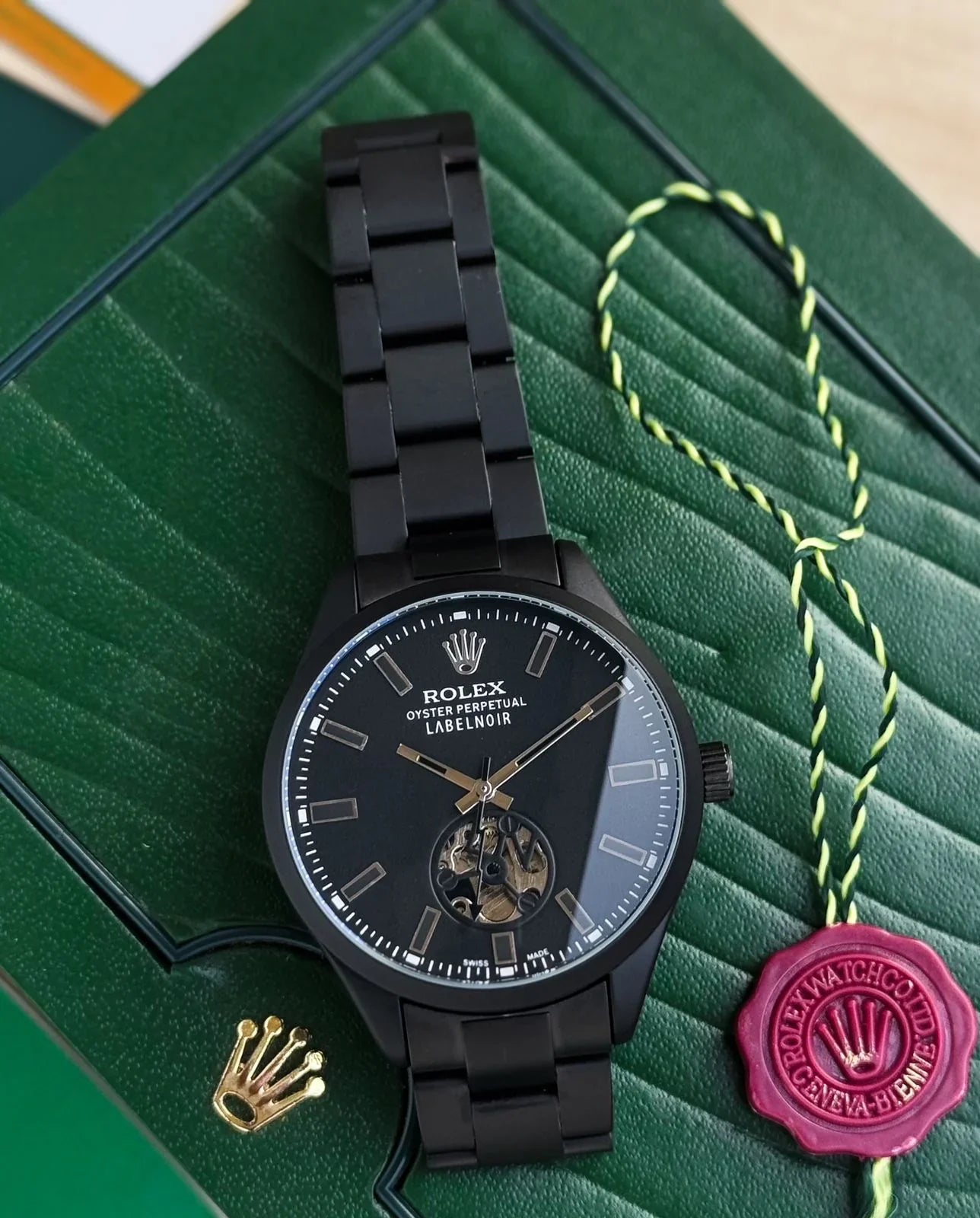 Rolex Label Noir Open Heart Automatic Watch