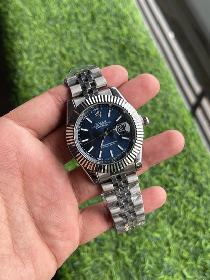 RLX Date-Time Luxury Watche - (Silver-Blue)