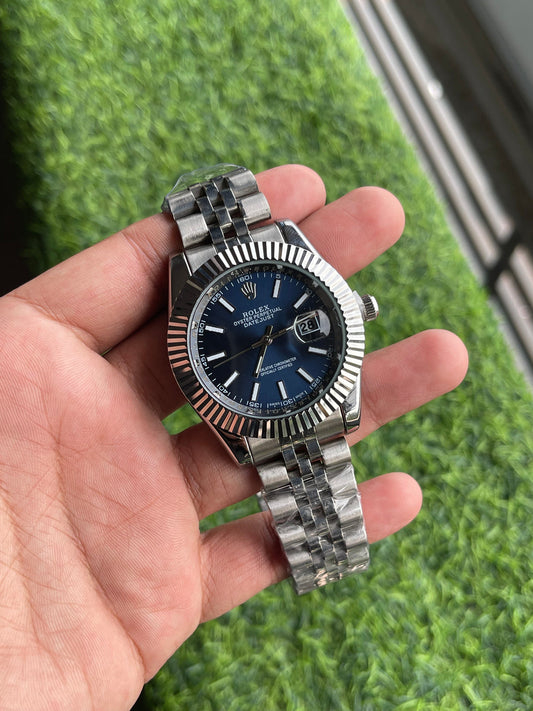 RLX Date-Time Luxury Watche - (Silver-Blue)