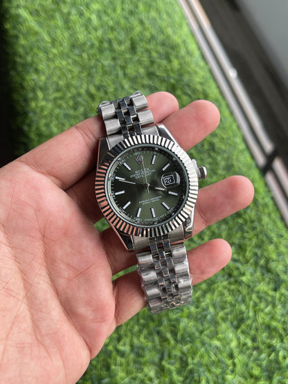RLX Date-Time Luxury Watche - (Silver-Green)